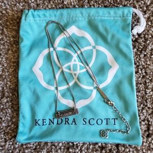 Kendra Scott purple, green and blue necklace.
